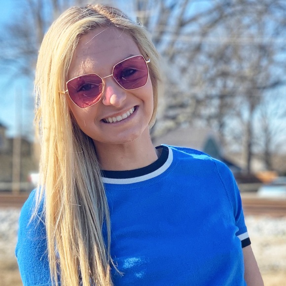 🔥CAT EYE SUNGLASSES🔥CHIC RETRO CAT EYE ROSE GOLD SUNGLASSES NEW - Picture 6 of 8